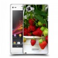 Дизайнерский пластиковый чехол для Sony Xperia L Клубника