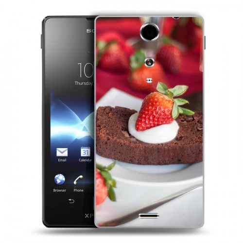 Дизайнерский пластиковый чехол для Sony Xperia TX Клубника