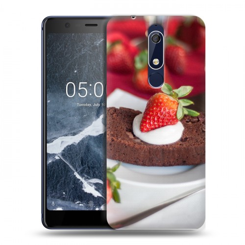 Дизайнерский пластиковый чехол для Nokia 5.1 Клубника