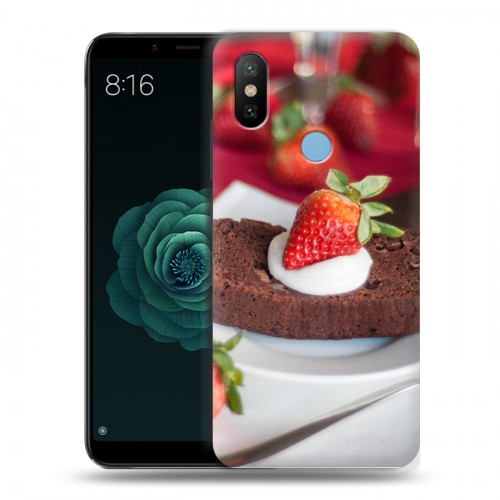 Дизайнерский силиконовый чехол для Xiaomi Mi A2 Клубника