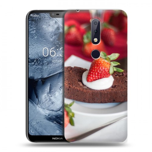 Дизайнерский силиконовый чехол для Nokia 6.1 Plus Клубника