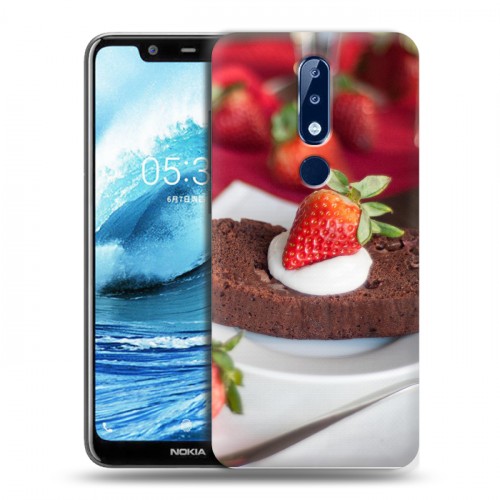 Дизайнерский силиконовый чехол для Nokia 5.1 Plus Клубника