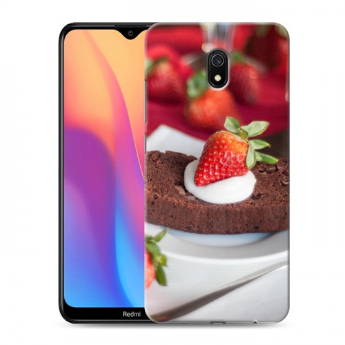 Дизайнерский силиконовый с усиленными углами чехол для Xiaomi RedMi 8A Клубника