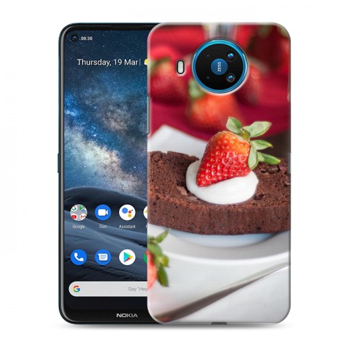 Дизайнерский силиконовый чехол для Nokia 8.3 Клубника