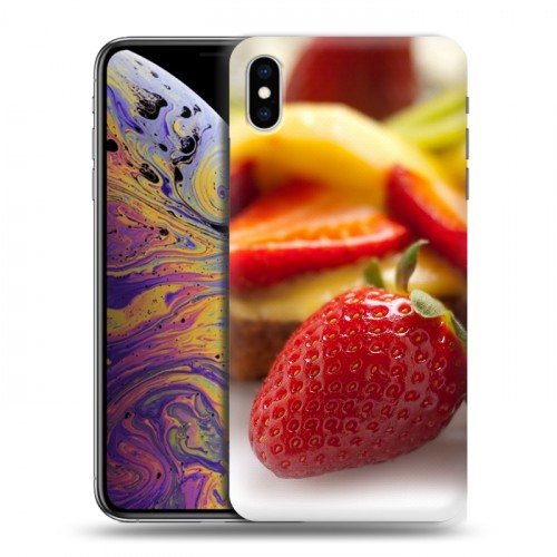 Дизайнерский силиконовый чехол для Iphone Xs Max Клубника