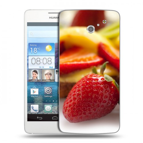 Дизайнерский пластиковый чехол для Huawei Ascend D2 Клубника