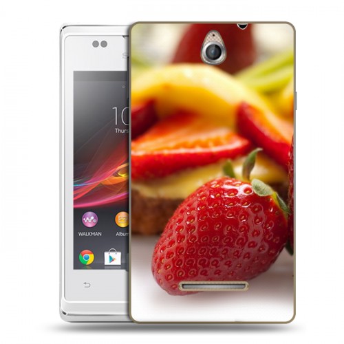 Дизайнерский пластиковый чехол для Sony Xperia E Клубника