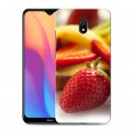 Дизайнерский силиконовый с усиленными углами чехол для Xiaomi RedMi 8A Клубника