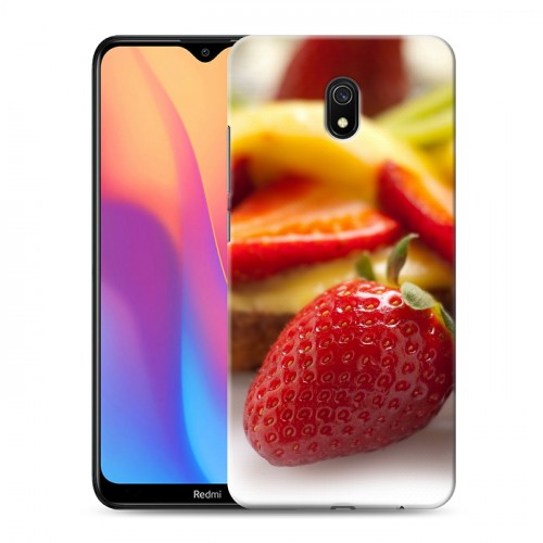 Дизайнерский силиконовый с усиленными углами чехол для Xiaomi RedMi 8A Клубника