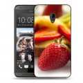 Дизайнерский пластиковый чехол для HTC Desire 700 Клубника