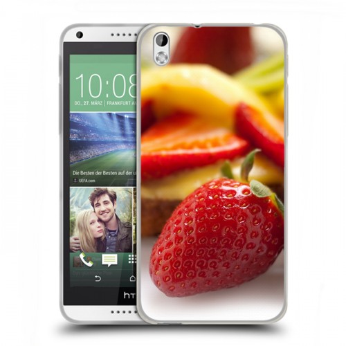 Дизайнерский пластиковый чехол для HTC Desire 816 Клубника