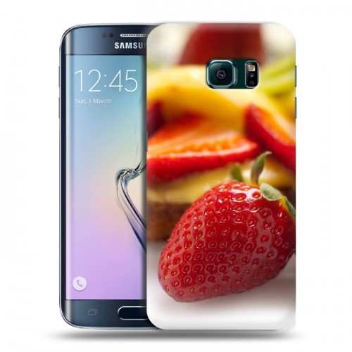Дизайнерский пластиковый чехол для Samsung Galaxy S6 Edge Клубника