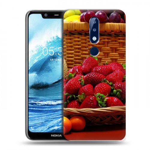 Дизайнерский силиконовый чехол для Nokia 5.1 Plus Клубника