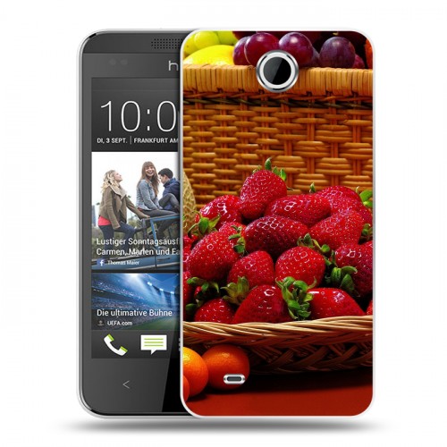 Дизайнерский пластиковый чехол для HTC Desire 300 Клубника