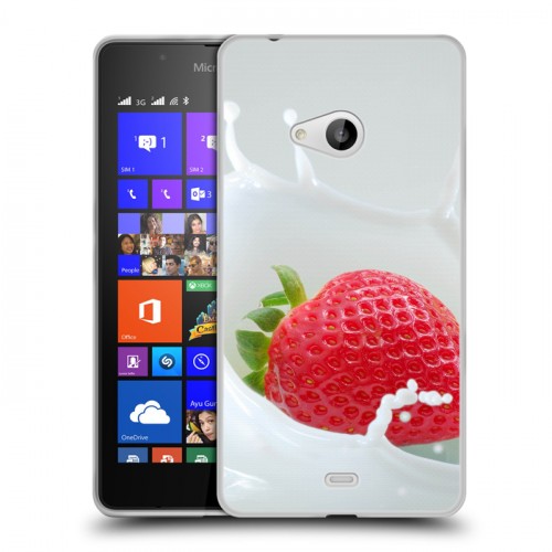 Дизайнерский пластиковый чехол для Microsoft Lumia 540 Клубника