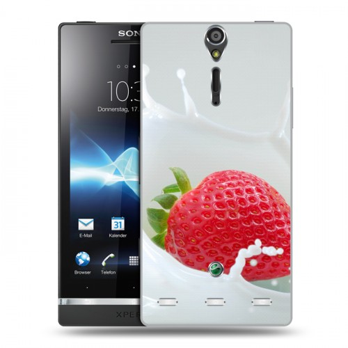 Дизайнерский пластиковый чехол для Sony Xperia S Клубника