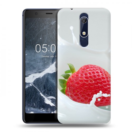 Дизайнерский пластиковый чехол для Nokia 5.1 Клубника