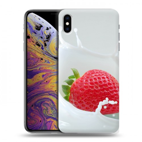 Дизайнерский силиконовый чехол для Iphone Xs Max Клубника