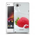 Дизайнерский пластиковый чехол для Sony Xperia L Клубника