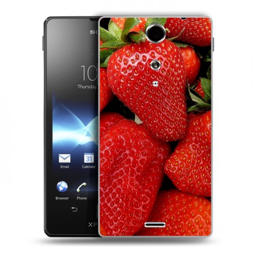 Дизайнерский пластиковый чехол для Sony Xperia TX Клубника