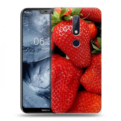 Дизайнерский пластиковый чехол для Nokia 6.1 Plus Клубника