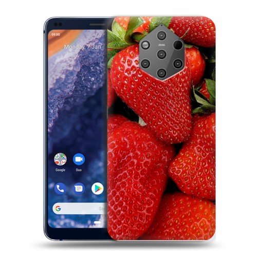 Дизайнерский силиконовый чехол для Nokia 9 PureView Клубника