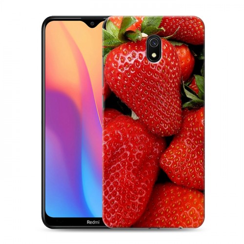 Дизайнерский силиконовый с усиленными углами чехол для Xiaomi RedMi 8A Клубника