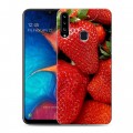 Дизайнерский пластиковый чехол для Samsung Galaxy A20s Клубника