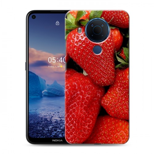 Дизайнерский силиконовый чехол для Nokia 5.4 Клубника