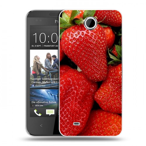 Дизайнерский пластиковый чехол для HTC Desire 300 Клубника