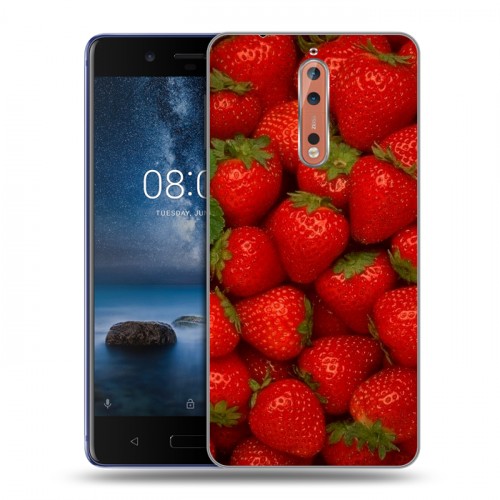 Дизайнерский пластиковый чехол для Nokia 8 Клубника