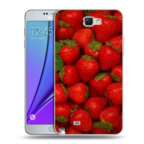 Дизайнерский пластиковый чехол для Samsung Galaxy Note 2 Клубника