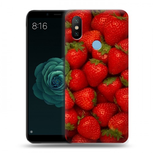 Дизайнерский силиконовый чехол для Xiaomi Mi A2 Клубника