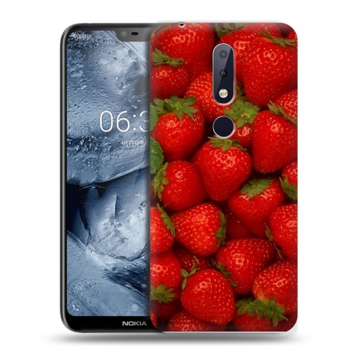 Дизайнерский силиконовый чехол для Nokia 6.1 Plus Клубника