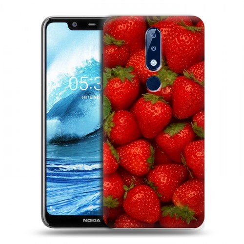 Дизайнерский пластиковый чехол для Nokia 5.1 Plus Клубника