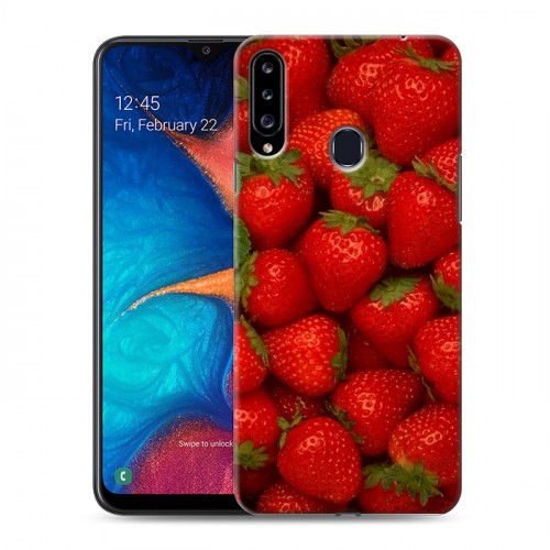 Дизайнерский пластиковый чехол для Samsung Galaxy A20s Клубника