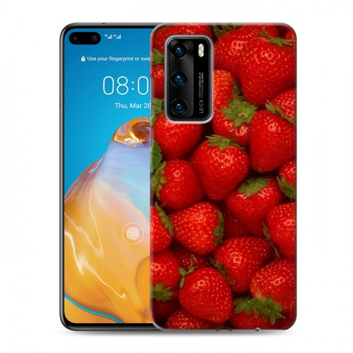 Дизайнерский пластиковый чехол для Huawei P40 Клубника