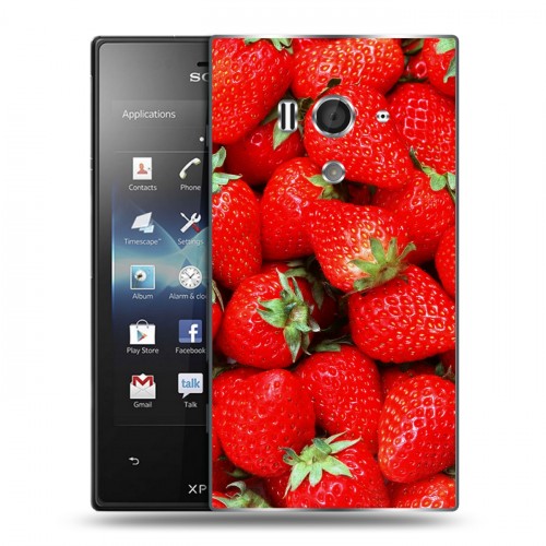 Дизайнерский пластиковый чехол для Sony Xperia acro S Клубника