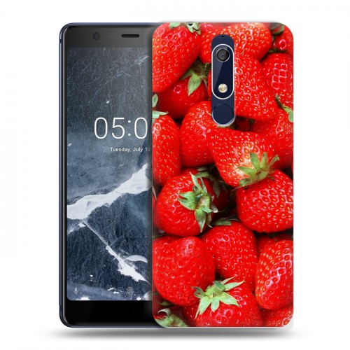 Дизайнерский пластиковый чехол для Nokia 5.1 Клубника