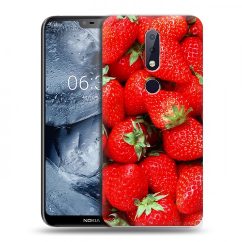 Дизайнерский пластиковый чехол для Nokia 6.1 Plus Клубника