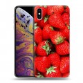 Дизайнерский силиконовый чехол для Iphone Xs Max Клубника