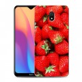 Дизайнерский силиконовый с усиленными углами чехол для Xiaomi RedMi 8A Клубника