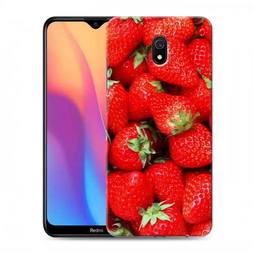 Дизайнерский силиконовый с усиленными углами чехол для Xiaomi RedMi 8A Клубника