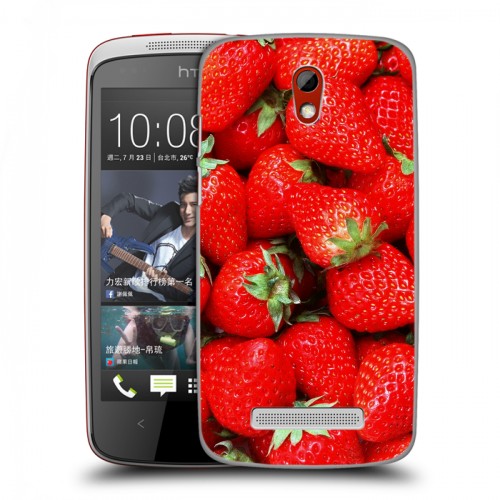 Дизайнерский пластиковый чехол для HTC Desire 500 Клубника
