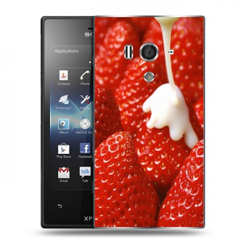 Дизайнерский пластиковый чехол для Sony Xperia acro S Клубника