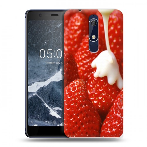 Дизайнерский пластиковый чехол для Nokia 5.1 Клубника