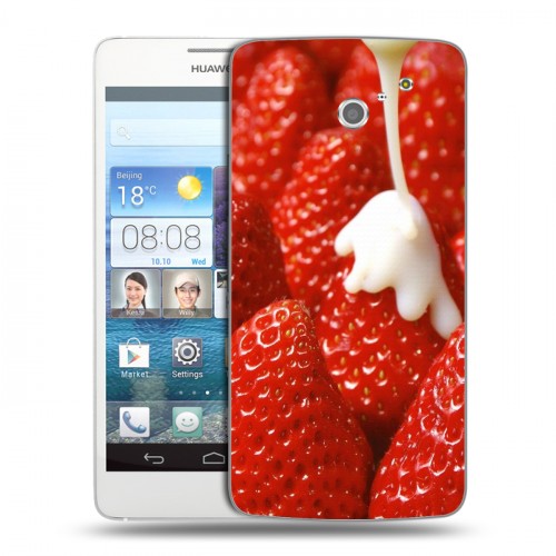 Дизайнерский пластиковый чехол для Huawei Ascend D2 Клубника