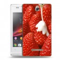 Дизайнерский пластиковый чехол для Sony Xperia E Клубника