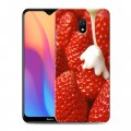 Дизайнерский силиконовый с усиленными углами чехол для Xiaomi RedMi 8A Клубника