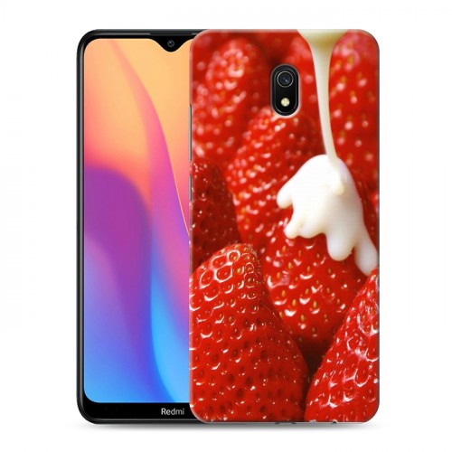 Дизайнерский силиконовый с усиленными углами чехол для Xiaomi RedMi 8A Клубника